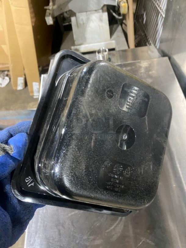 NEW Cambro Camwear 1/6-Size 2.5" Deep Black Food Pan, commercial quality, durable, stackable design.