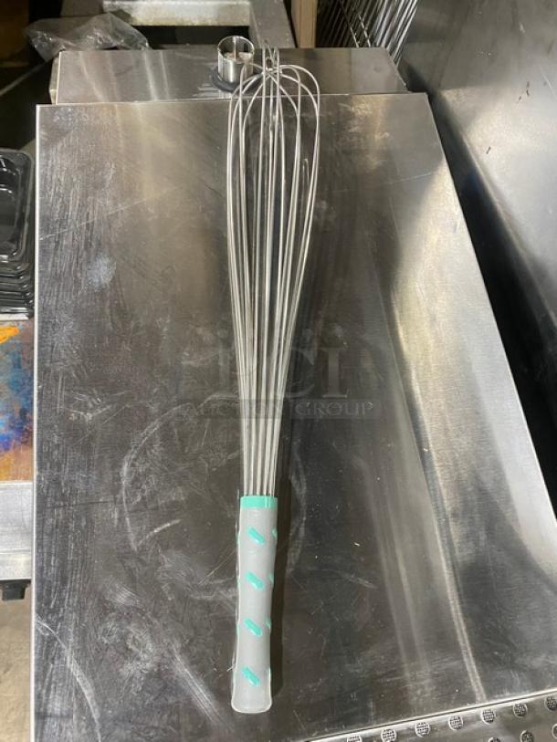 Vollrath Jacob's Pride Series 22" stainless steel whisk, model 47096, with nylon grip handle, new condition.