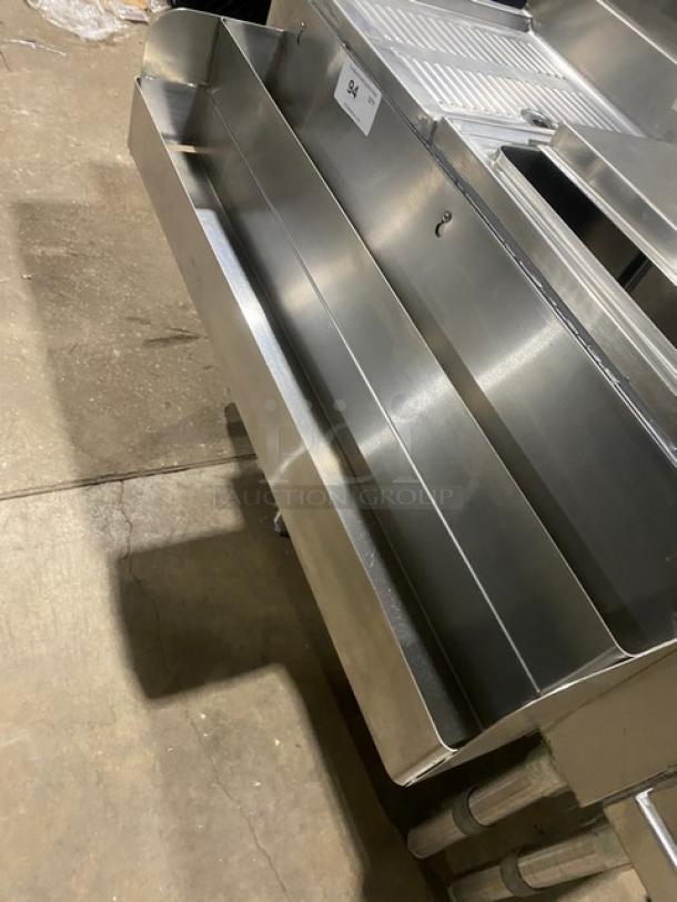 NBR stainless steel cocktail station, model LD1218. Features ice bin, double speed rail, underbar bottle display, and left-side drain board.