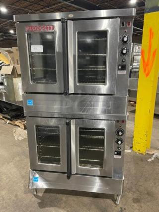 Blodgett Commercial Stainless Steel Electric Powered Double Stacked Convection Oven! Energy Star Certified! With Thermostatic Control! With Wired Oven Rack! On Legs! 2X Your Bid Makes One Unit! - Item #1227441