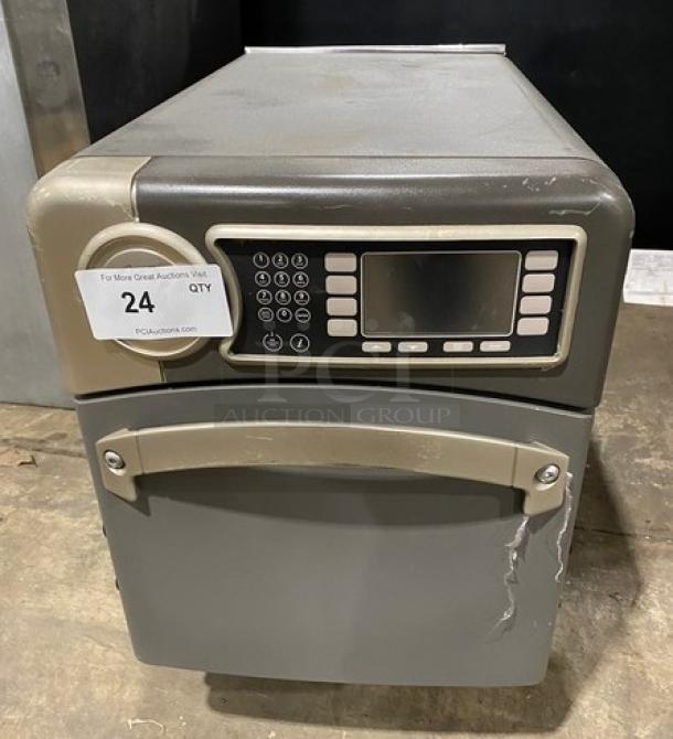 TurboChef NGO commercial rapid cook oven, digital controls, 208/240V, 1 phase, on legs, scratch on front panel.