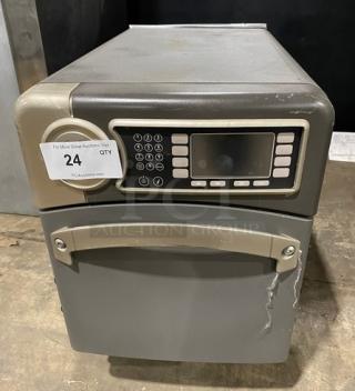 TurboChef NGO commercial rapid cook oven, digital controls, 208/240V, 1 phase, on legs, scratch on front panel.