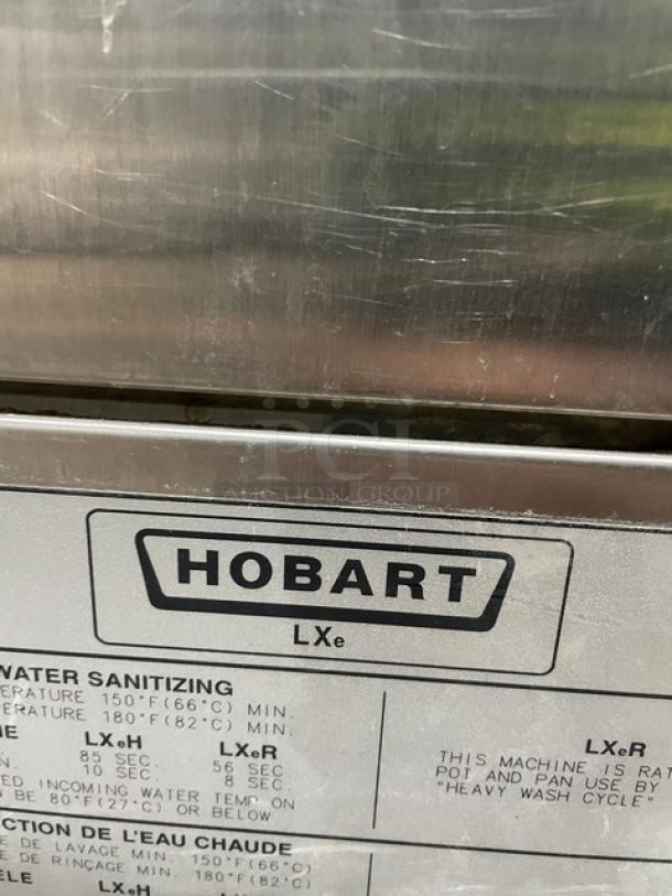Hobart Advansys LXe Series commercial dishwasher, model LXER. Stainless steel, electric, undercounter, high-temperature.