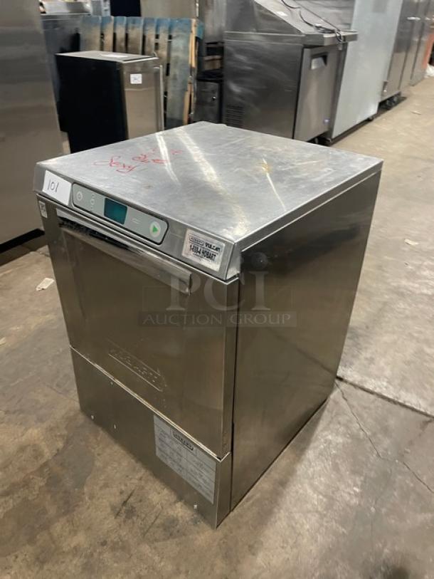 Hobart Advansys LXe stainless steel undercounter dishwasher, model LXER, in good condition, serial 231184825, 120/208-240V.