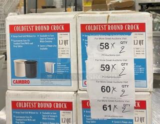 NEW Cambro ColdFest White 1.7 Qt Round Food Pan/Crock, Model 13199, 6.75" Deep, Boxed, Commercial Use.