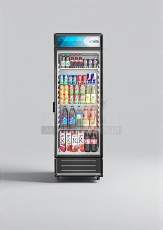 Brand New KoolMore Commercial Glass Door Display Refrigerator, Model MDR1GD12C, Scratch & Dent condition.