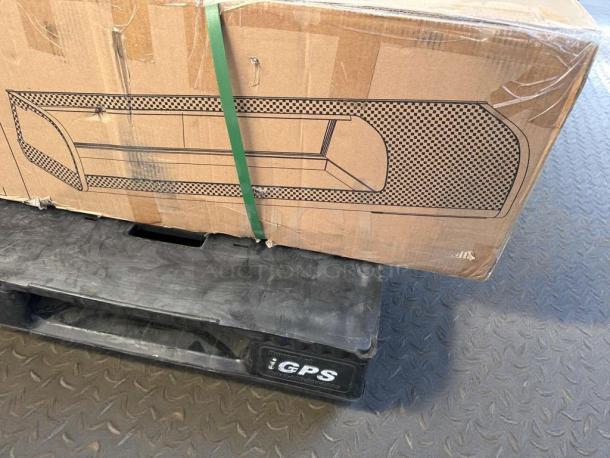 Cardboard box for Koolmore 60" sushi display refrigerator, model KM-SR60-BK. Box shows signs of damage.