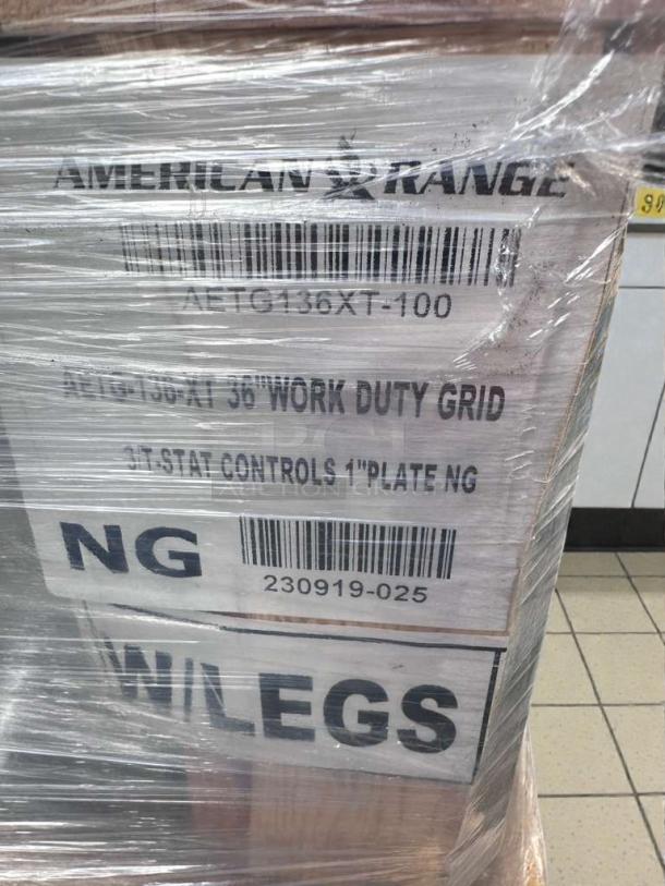 Brand New American Range ARTG-36-24 gas griddle, 36" countertop, thermostatic controls, scratch & dent, packaging intact.