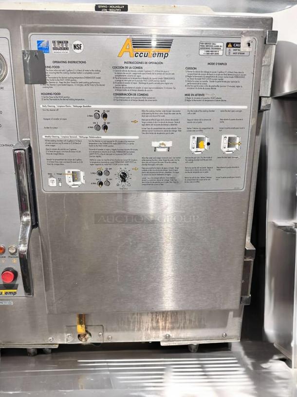Pristine AccuTemp Steam ‘N’ Hold Steamer, model S62083D10031200, 208V/3 Phase, fully tested, stainless steel, NSF certified.