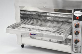 Flawless Omcan Commercial Conveyor Toaster, Model CE-CN-1800, 120V, single phase, fully tested, mint condition, visible control panel.