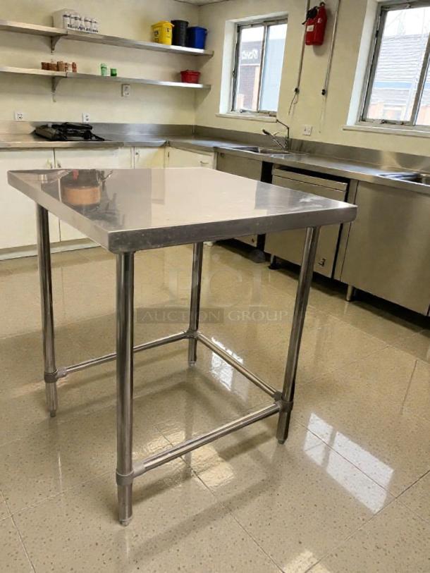 Superb condition stainless steel commercial prep table, heavy-duty, fully inspected, by Commercial Stainless Steel Equipment.