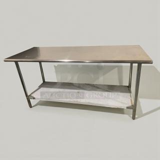 Stainless steel commercial prep table with undershelf, outstanding condition. Heavy-duty, Model SST-M-PREP-0065.
