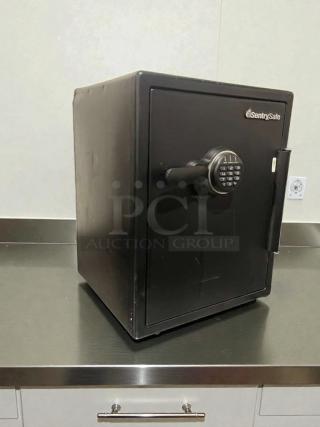 Polished SentrySafe Commercial Digital Electronic Safe, fully tested, working, black finish, digital keypad, model SEN-S-SAFE-0071.