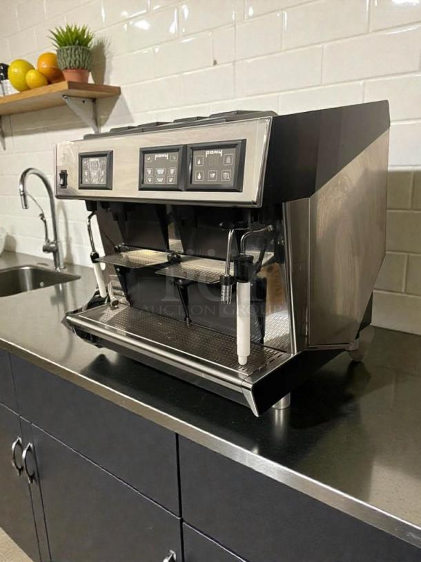 Astoria CMA PONY 2-Group Espresso Machine, Italy, 208V, commercial use, fully tested, excellent condition, stainless steel.