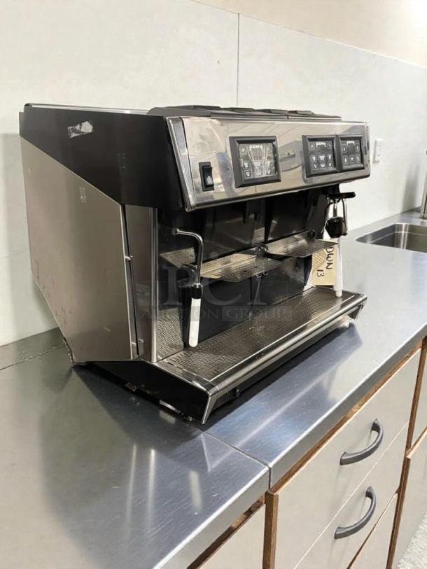 Astoria CMA PONY 2-Group Espresso Machine, fully tested, refined condition, 208V, chrome finish, Italy-made.