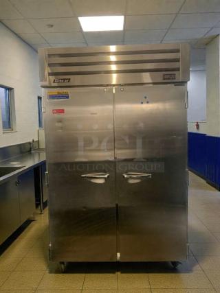 Turbo Air PRO-50F commercial 2-door reach-in freezer, stainless steel, excellent condition, fully tested, 115V, model TUR-L-FRZ-0076.