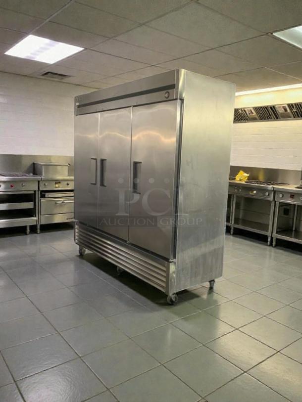True T-72 Commercial 3-Door Refrigerator, exceptional condition, stainless steel, 115V, fully tested and working.