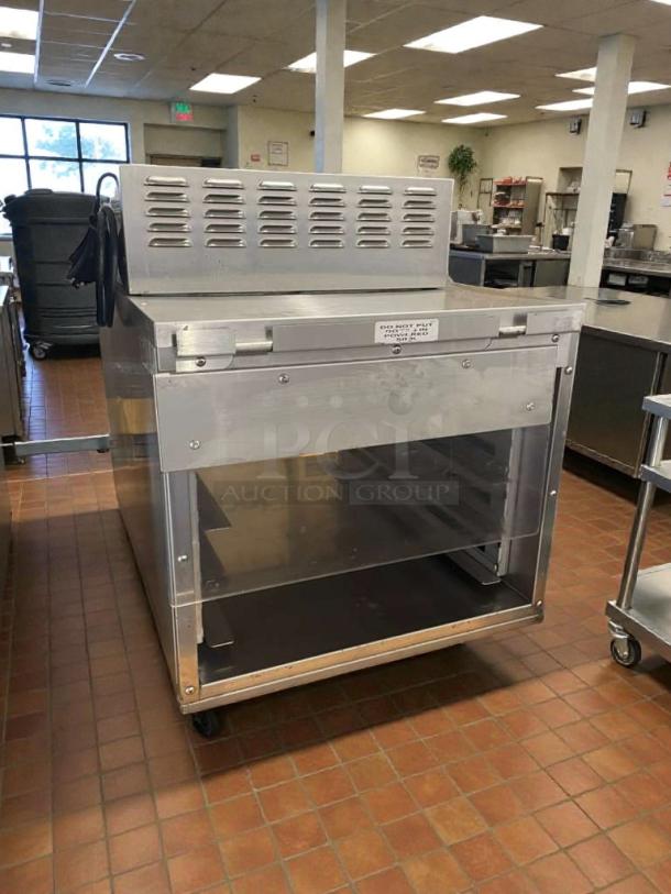 Carter-Hoffmann heated holding cabinet, model 27080-2293, excellent condition, 208V, fully tested, stainless steel, visible label.