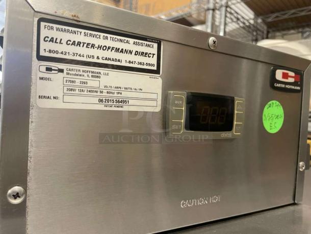 Carter-Hoffmann heated holding cabinet, model 27080-2293, in top-tier condition, 208V, fully tested, serial 06-2015-564951.