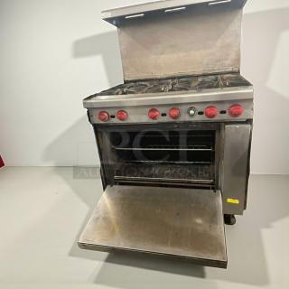 Premium Condition – American Range Commercial Gas Range (6 Burners w/ Oven) – Fully Tested & Working! (AMR-L-RNG-0097) - Item #1226750