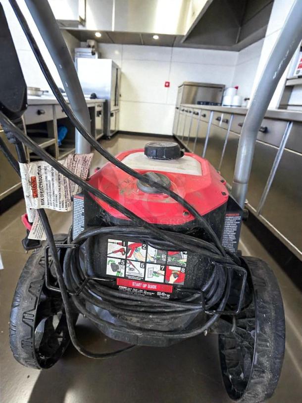 Craftsman electric pressure washer, 2100 PSI, 1.2 GPM, excellent condition. Includes start-up guide and caution labels. Model CRF-S-PW-0122.