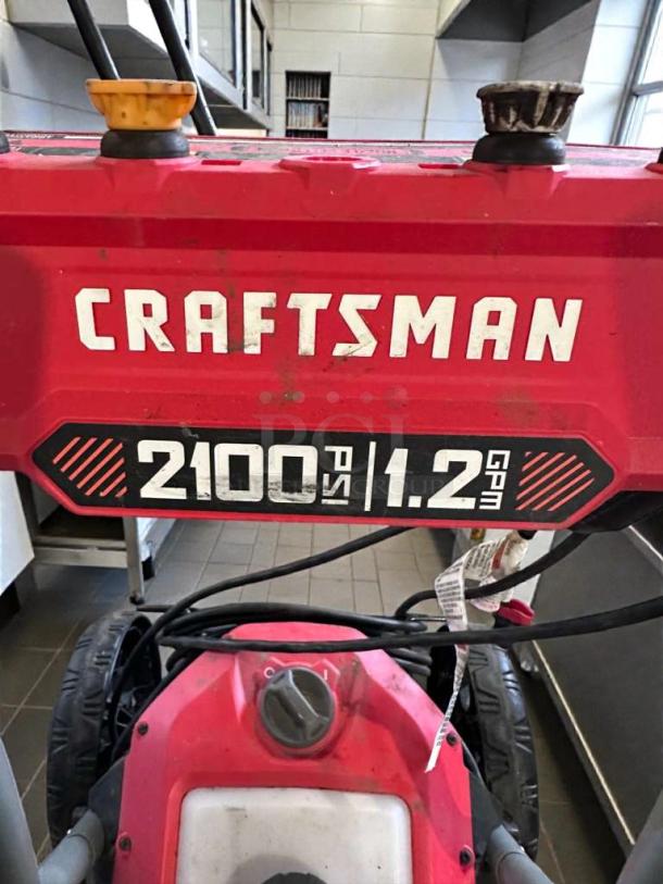 Craftsman electric pressure washer, 2100 PSI, 1.2 GPM, excellent condition. Markings show model CRF-S-PW-0122, fully tested.