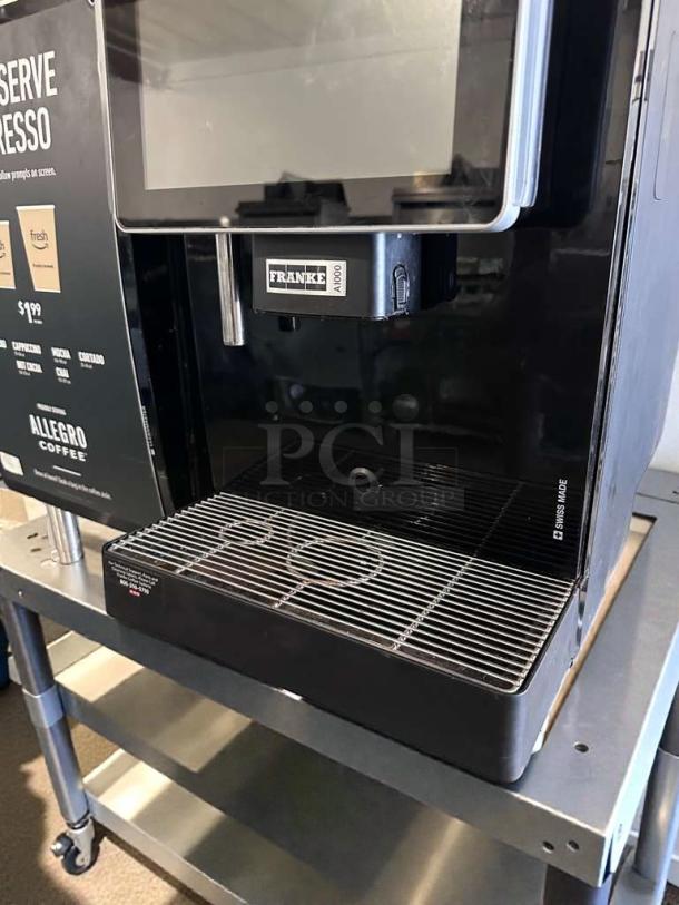 Franke A1000 self-serve commercial espresso machine in outstanding condition, fully tested, labeled FRA-L-ESP-0128.