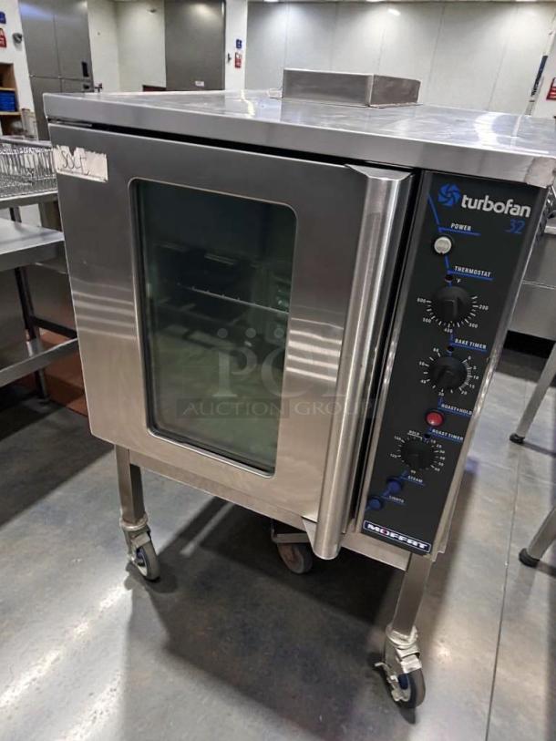 Moffat Turbofan E32MS Electric Convection Oven, 208V, single phase, superior condition, fully tested, stainless steel exterior.
