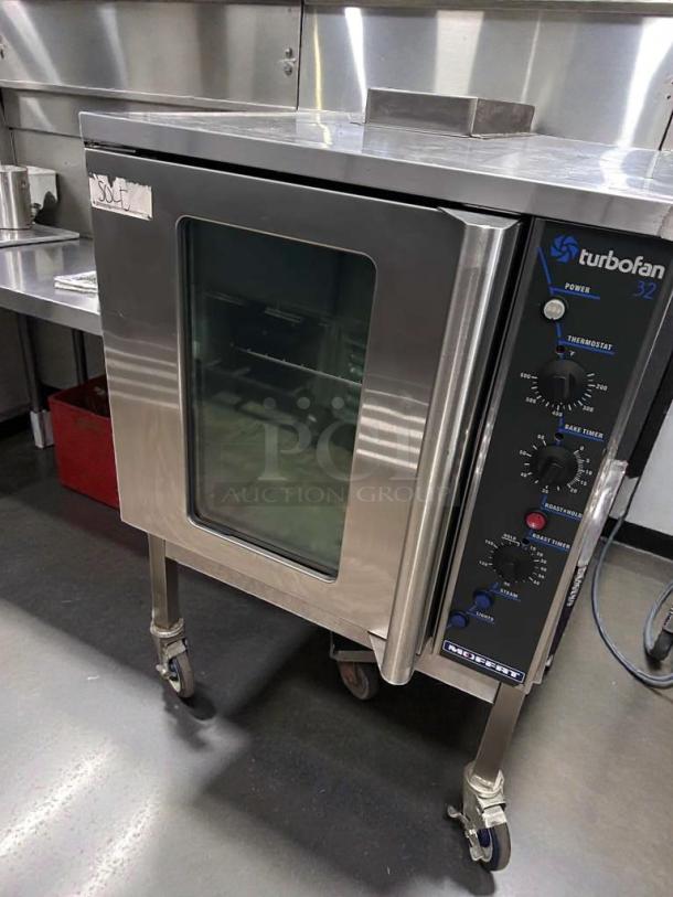 Moffat Turbofan E32MS electric convection oven, stainless steel, 208V, single phase, in superior condition, fully tested.