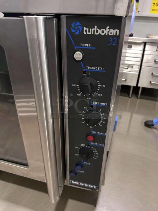 Moffat Turbofan E32MS Electric Convection Oven, 208V, single phase. Superior condition, fully tested, with control panel view.