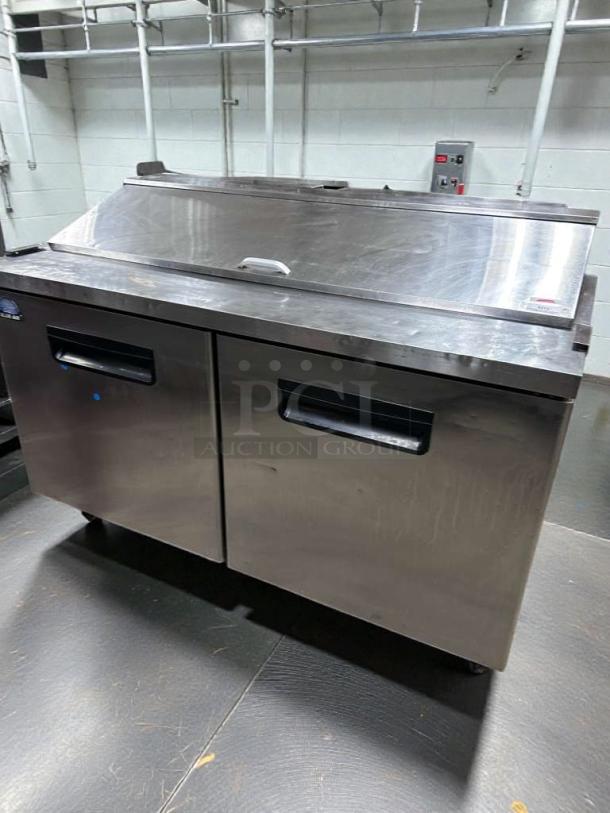 Blue Air BAPT50 refrigerated sandwich prep table, stainless steel, 115V, single-phase, premium condition, fully tested.