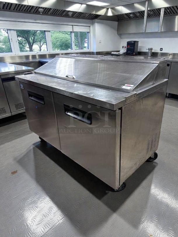 Blue Air BAPT50 refrigerated sandwich prep table, premium condition, stainless steel, 115V, fully tested, commercial use.