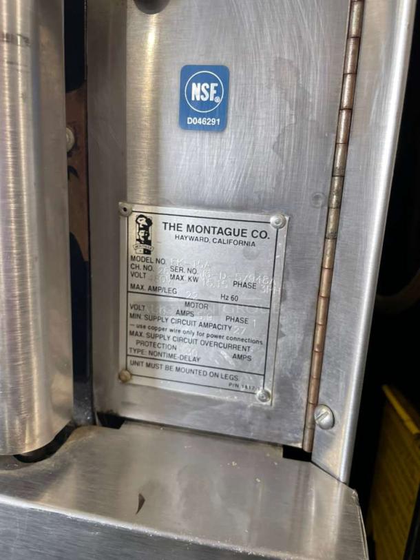 Montague FX Series Double-Stack Electric Convection Oven, high-grade condition, 208V, single phase, NSF certified.