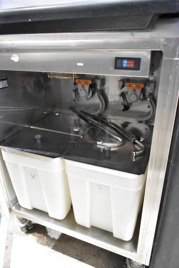 Electro Freeze 4000EP-132 stainless steel ice cream machine, water cooled, two-flavor with twist, on casters, 208-2320V, 3-phase.