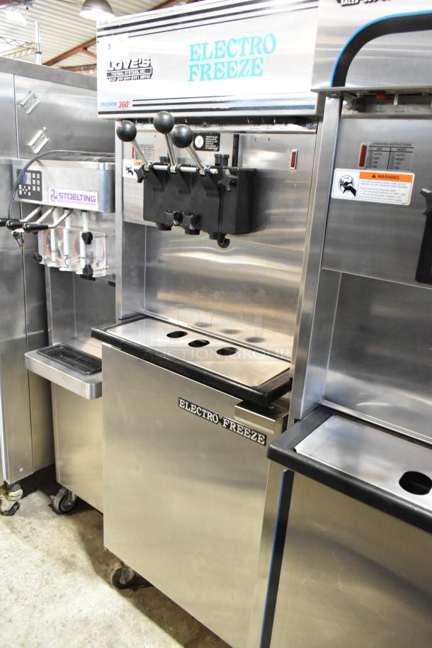 Electro Freeze 99T-RMT-137 soft serve machine, stainless steel, 2 flavors with twist, water cooled, on casters, 208-230V, 3-phase.