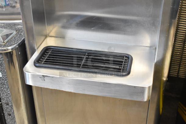 Stoelting F231 stainless steel soft serve machine, floor model with two flavors, twist option, on commercial casters.