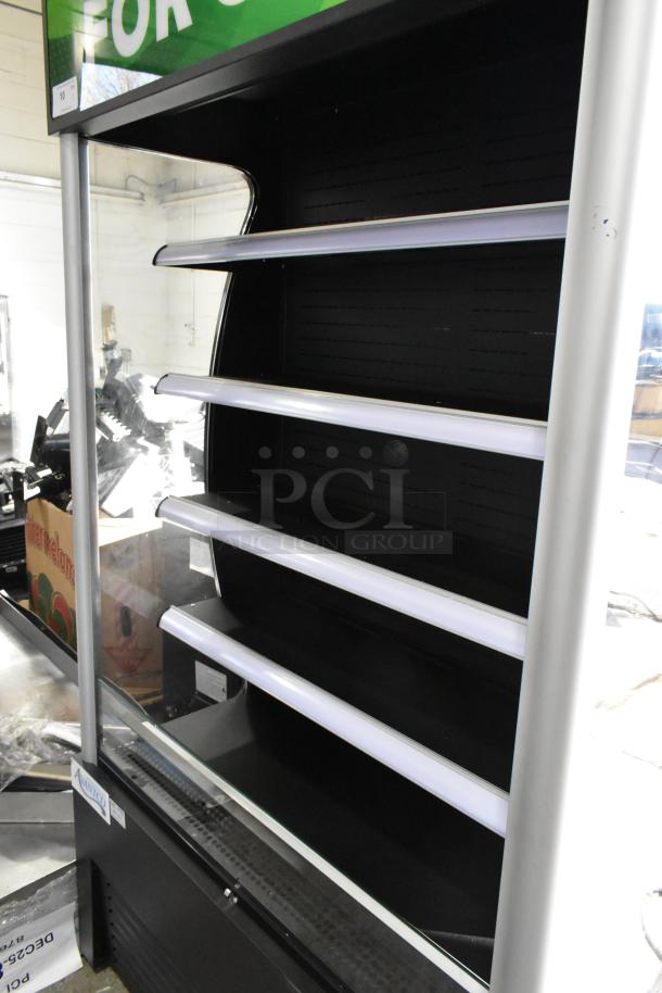 Avantco 46" refrigerated air curtain merchandiser, model 189BVAC46HC, black, on commercial casters, brand new condition.