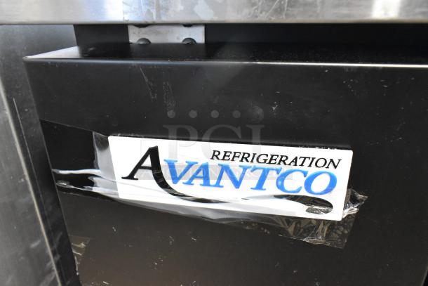 BRAND NEW 2025 Avantco 178UBB72HC 73" black back bar fridge, minor scratches, LED lighting, 115V, 1 phase, metal door.