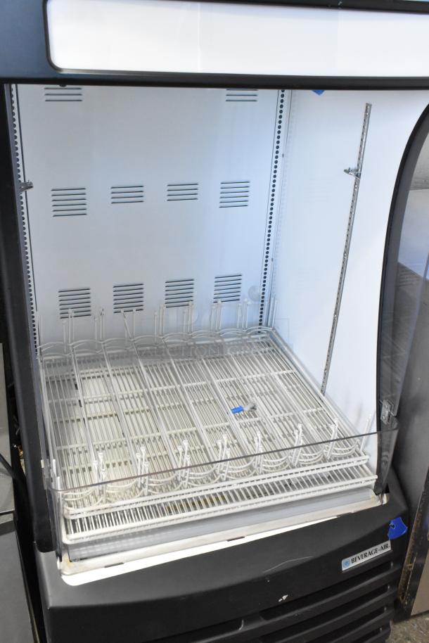 Beverage Air BZ13-1-B open air cooler, metal, 115V, 1 phase, commercial merchandiser, clean interior, visible brand label.