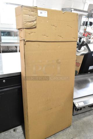 Brand new item in original packaging with visible dents and scratches. Box has a label with quantity 1.