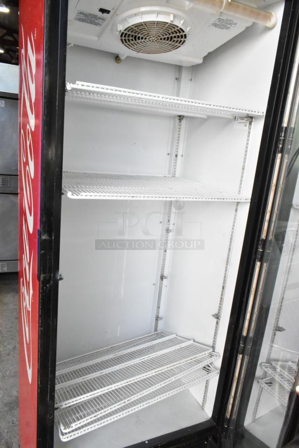 Imbera G319 commercial cooler with poly coated racks, single door, 115V, 1 phase. Open door showing interior shelves.