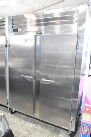 2019 Traulsen ALT232WUT-FHS-eS stainless steel 2-door commercial freezer with poly-coated racks, 115V, 1 Phase.