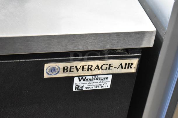Beverage Air DD58 commercial kegerator with beer tower and couplers, metal construction, 115V, 1 phase, logo and label visible.