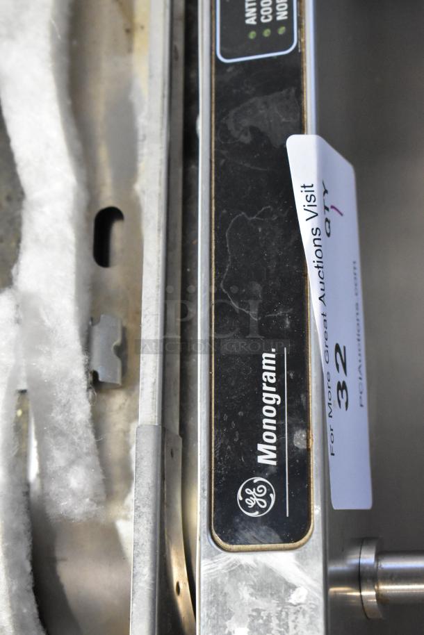 General Electric GE Monogram ZBD6880N00SS undercounter dishwasher, stainless steel, 115V, 1 phase, visible label and model.