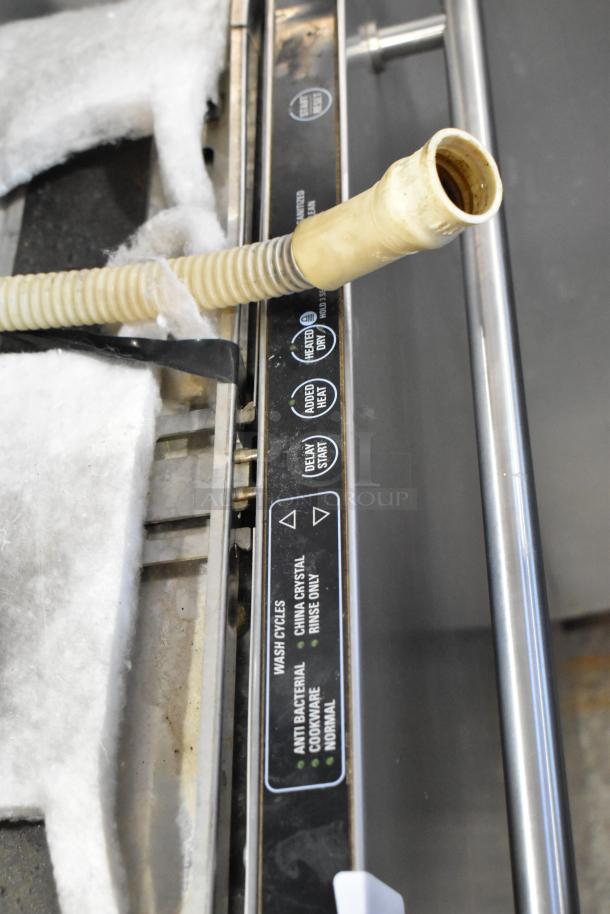 General Electric GE ZBD6880N00SS stainless steel dishwasher, showing control panel with wash cycle options. 115V, 1 phase.