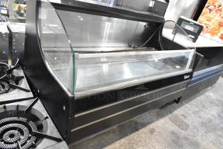 Turbo Air TOM-60SB Metal Merchandiser, open air design, glass front, black finish, 115V, 1 phase, commercial use.