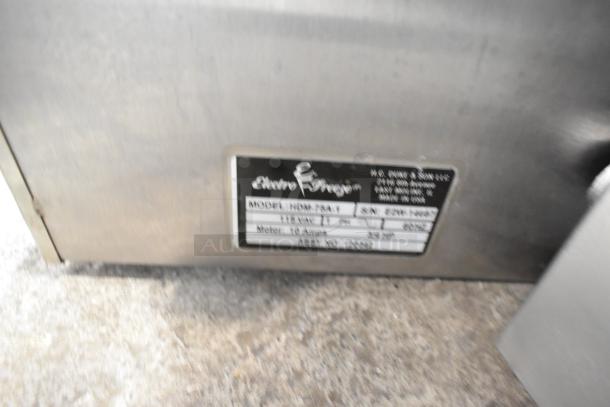 Electro Freeze HDM-75A-1 drink mixer, stainless steel, commercial countertop model, 115V, 1 phase, label visible.