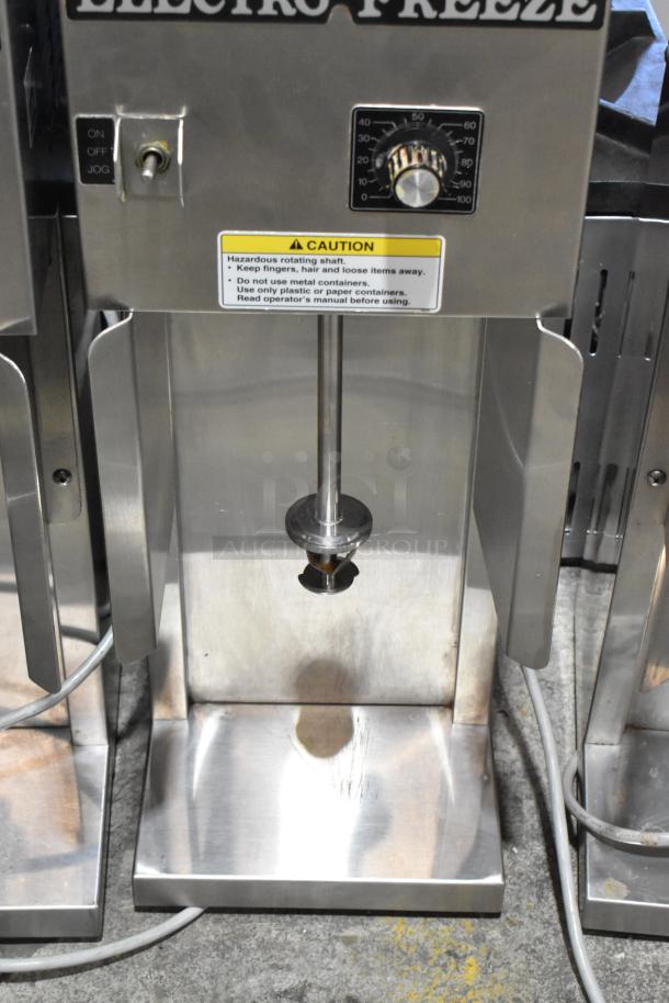 Electro Freeze HDM75A stainless steel commercial countertop drink mixer, 115V, 1 phase, with control dial and caution label.