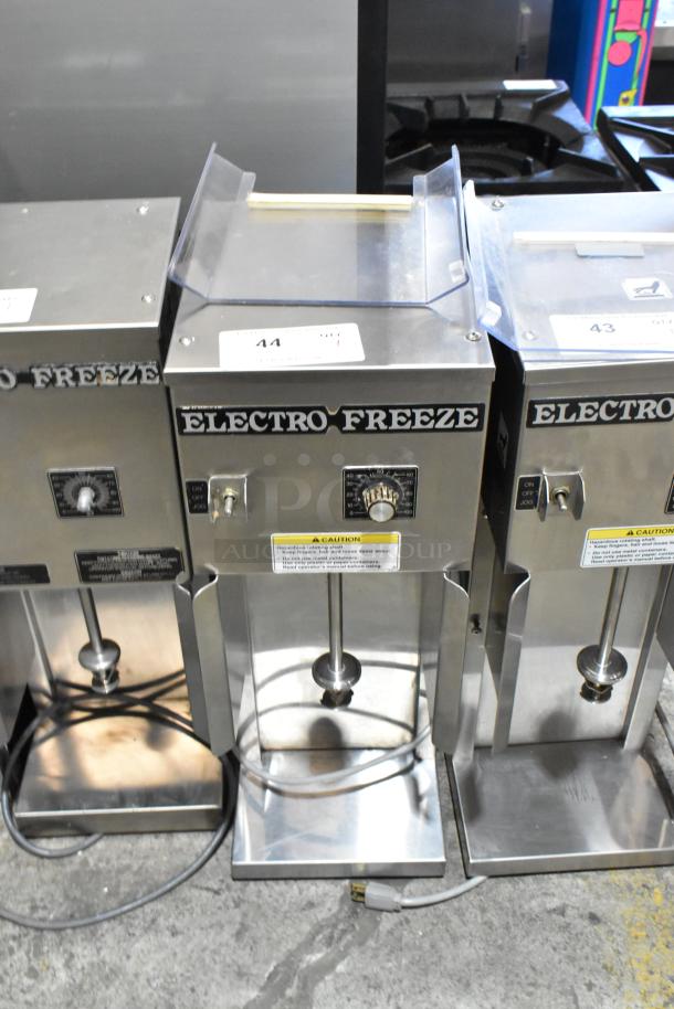 Electro Freeze HDM75A stainless steel commercial countertop drink mixer, 115 volts, 1 phase, with control panel and caution label.