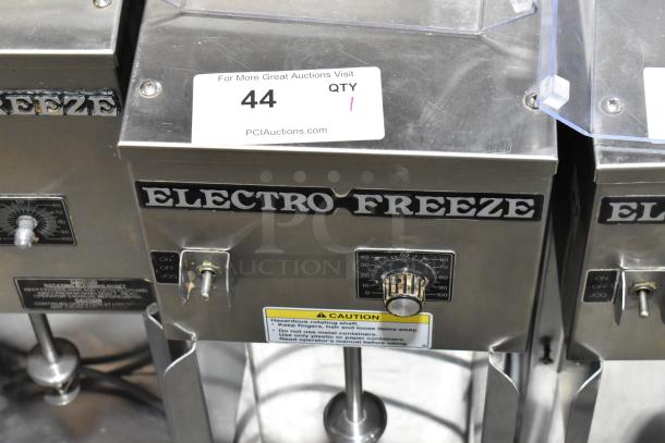 Electro Freeze HDM75A stainless steel drink mixer, 115V, 1 phase. Features control dial, caution label, and branding.